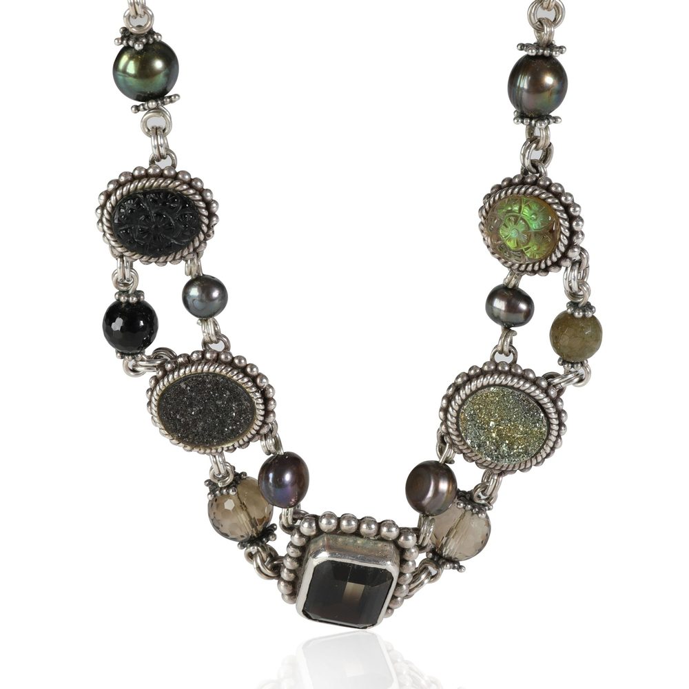 Stephen Dweck Pearl Iridescent Pearl & Gemstone Necklace in Sterling Silver